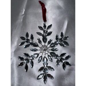 Pier One Snowflake Ornament Shiny Gem bling Decoration Needs TLC Repair